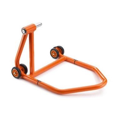 Rear wheel work stand for single-sided swing arm